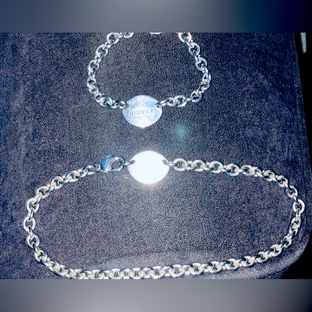 Tiffany Necklace & Bracelet SetSilver Oval Tag Bracelet, Necklace⭐️BEAUTIFUL⭐️